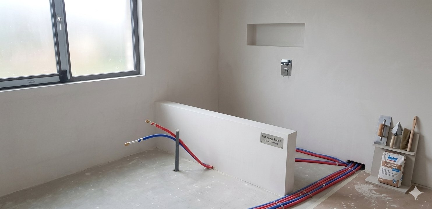 Plafonnage salle de bain Étalle